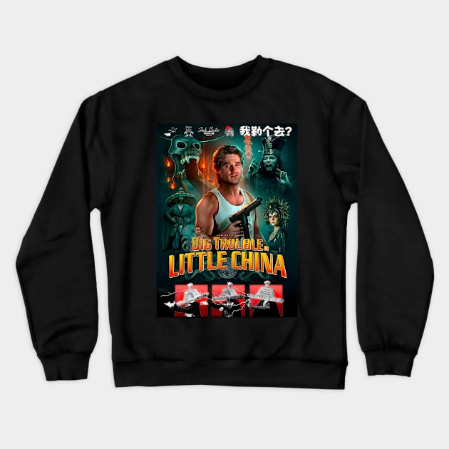 Big trouble in little China T-shirt fanart Crewneck Sweatshirt by SAN ART STUDIO 